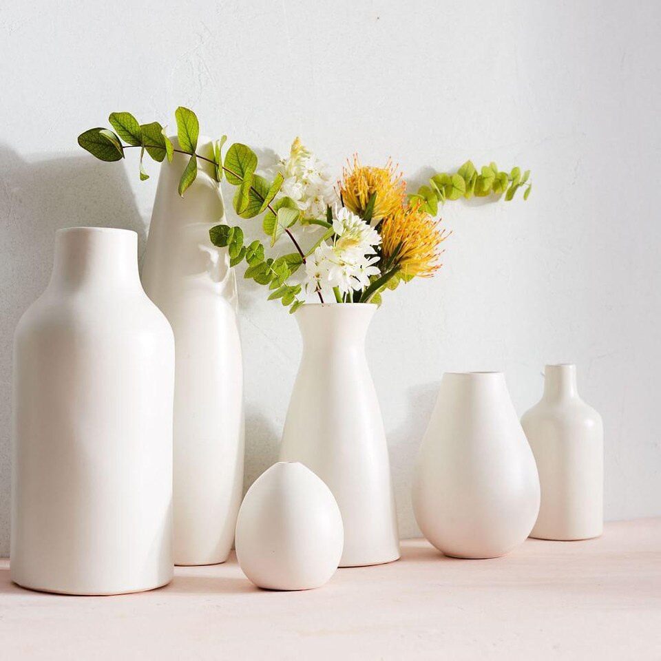Pure White Ceramic Vases west elm United Kingdom